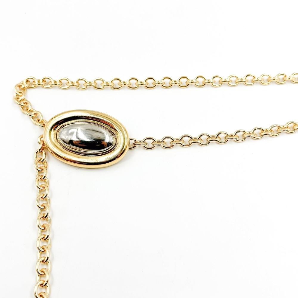 Streets Ahead Gold and Silver Oval Necklace